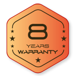 8 years warranty